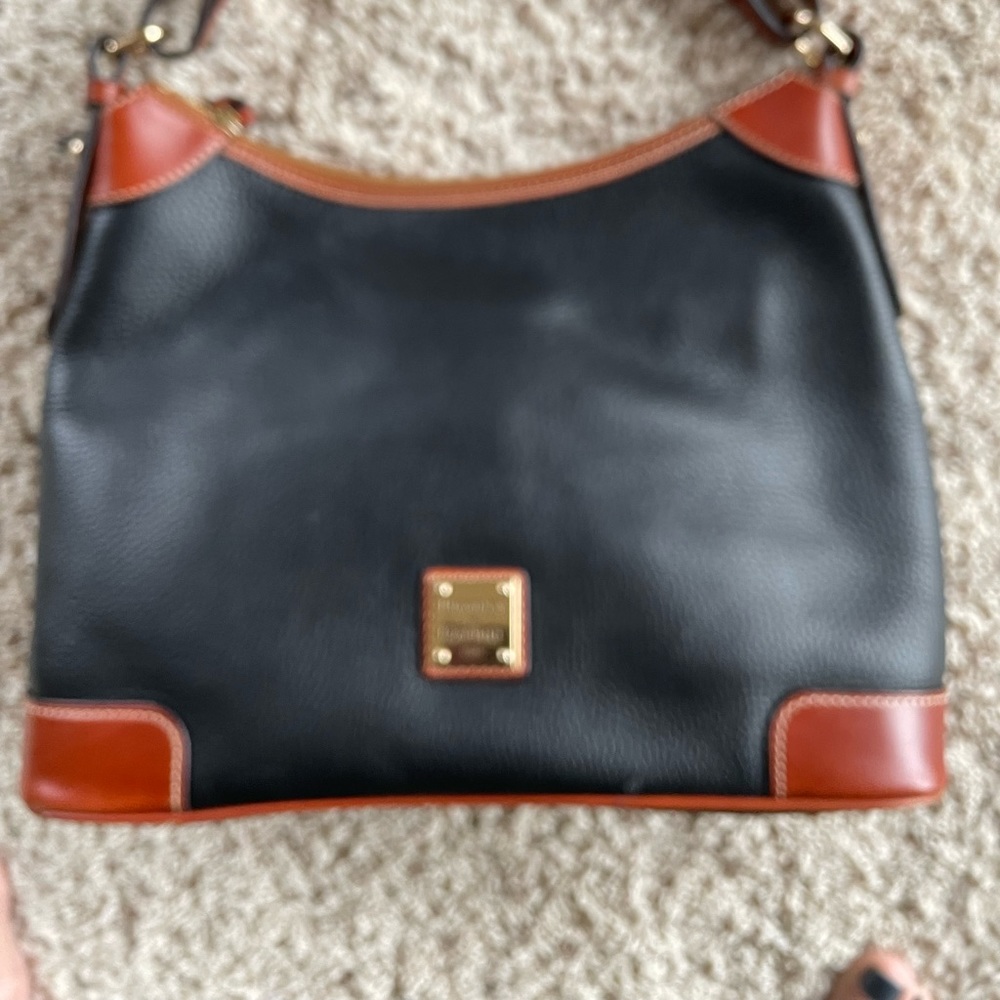 Dooney and Bourke black pebbled leather large hobo bag